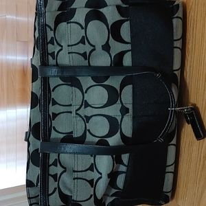 Coach diaper bag beige and black